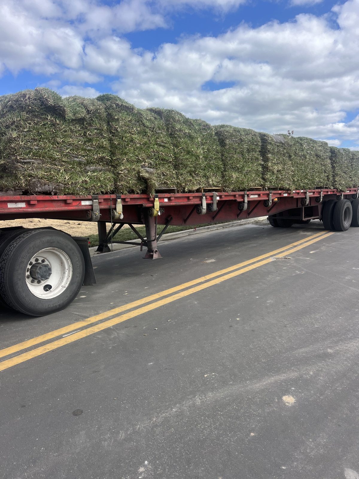Sod truck loaded for delivery